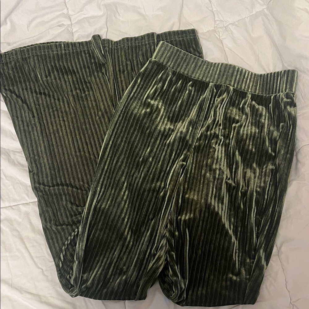 SHEIN Olive Green Velvet Pants